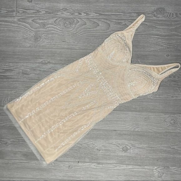 Bebe 1920 inspired beaded & sequin sheath body con flapper style dress size 4 - Picture 7 of 7